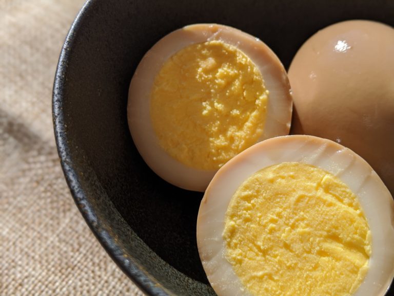 Ajitamago (seasoned eggs)